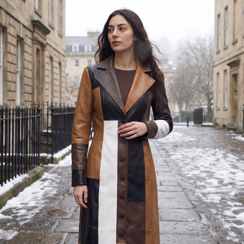 Women's Patchwork Trench Coat