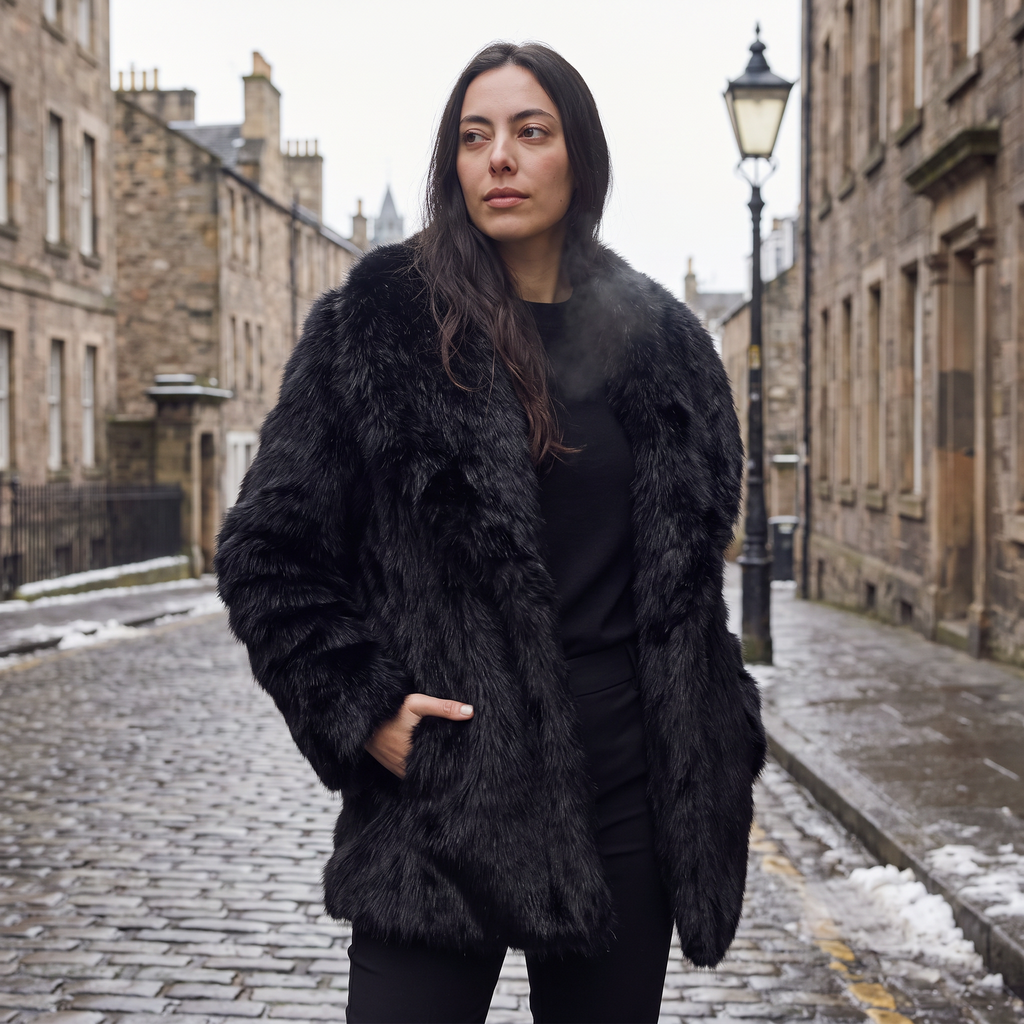 Women's Longline Faux Fur Coat