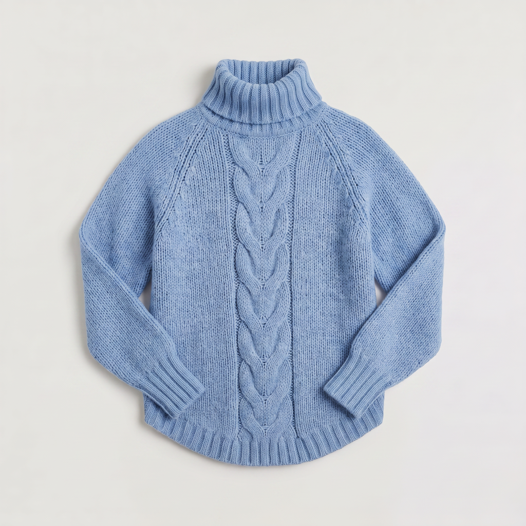 Women's Cable Knit Turtleneck Chunky Winter Jumper