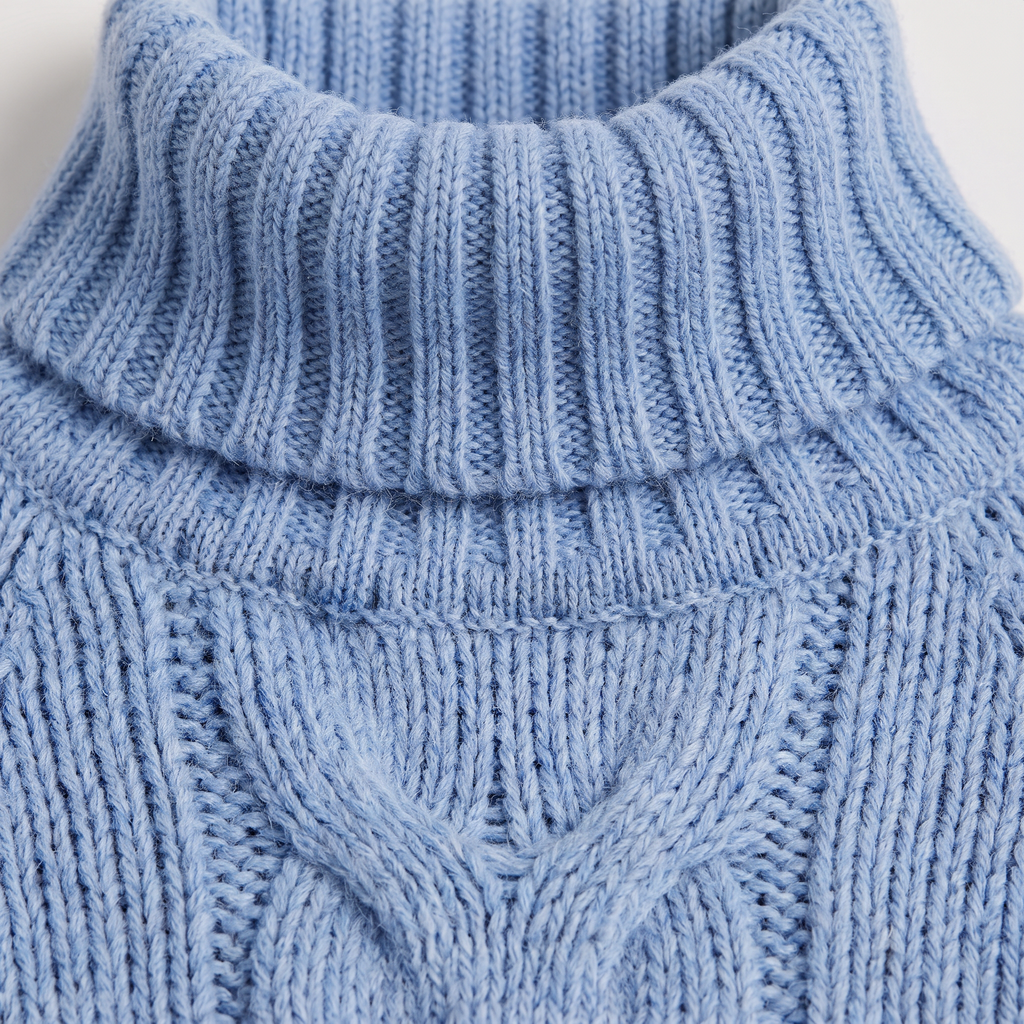 Women's Cable Knit Turtleneck Chunky Winter Jumper
