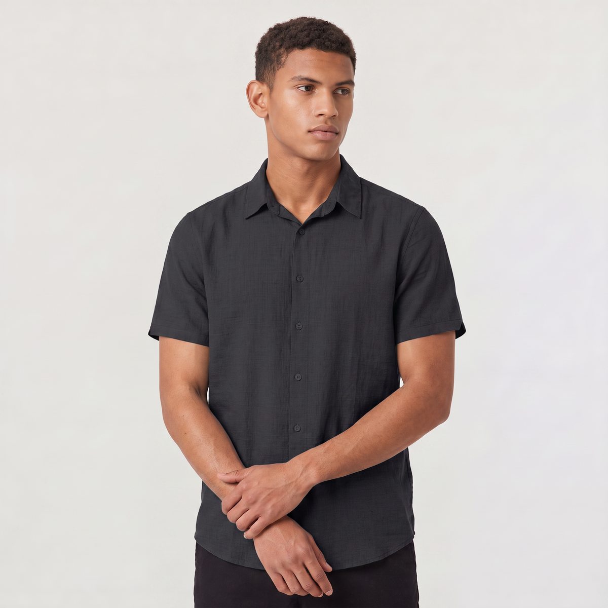 Men's Cotton Linen Short Sleeve Shirt
