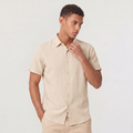 Men's Cotton Linen Short Sleeve Shirt