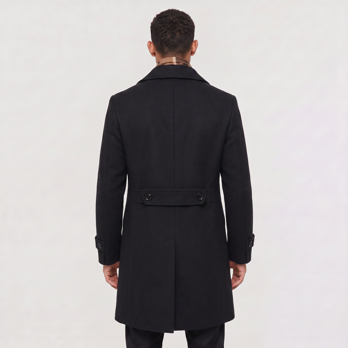 Men's Double-Breasted Slim Fit Long Coat