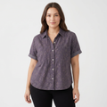 Women’s Floral Button Front Short Sleeve Blouse