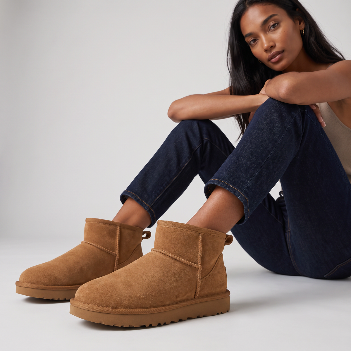Women's Shearling-Lined Suede Ankle Boots