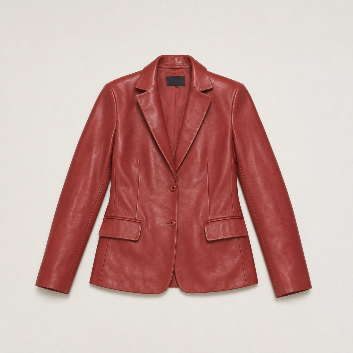 Women's Tailored Notch Lapel Leather Blazer