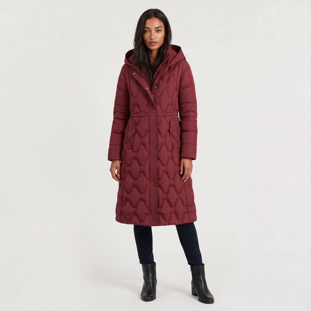 Women's Maxi Quilted Hooded Coat