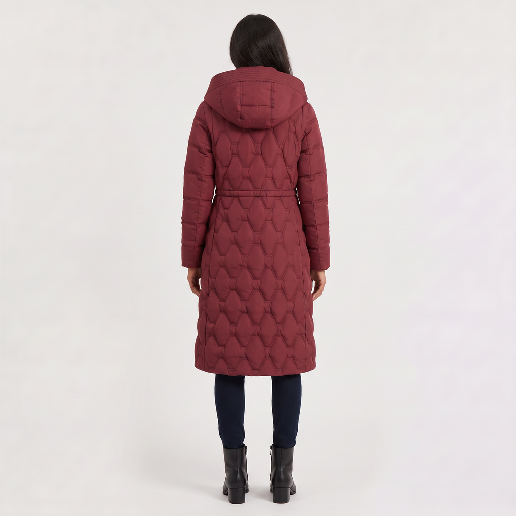 Women's Maxi Quilted Hooded Coat