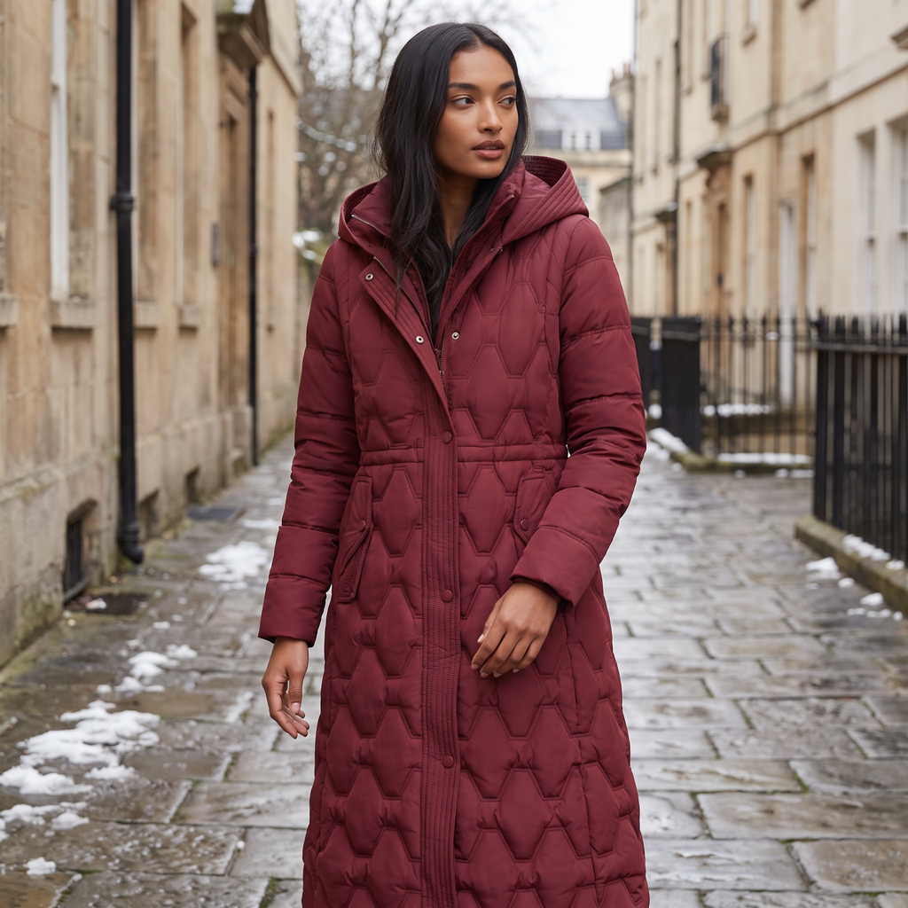 Women's Maxi Quilted Hooded Coat