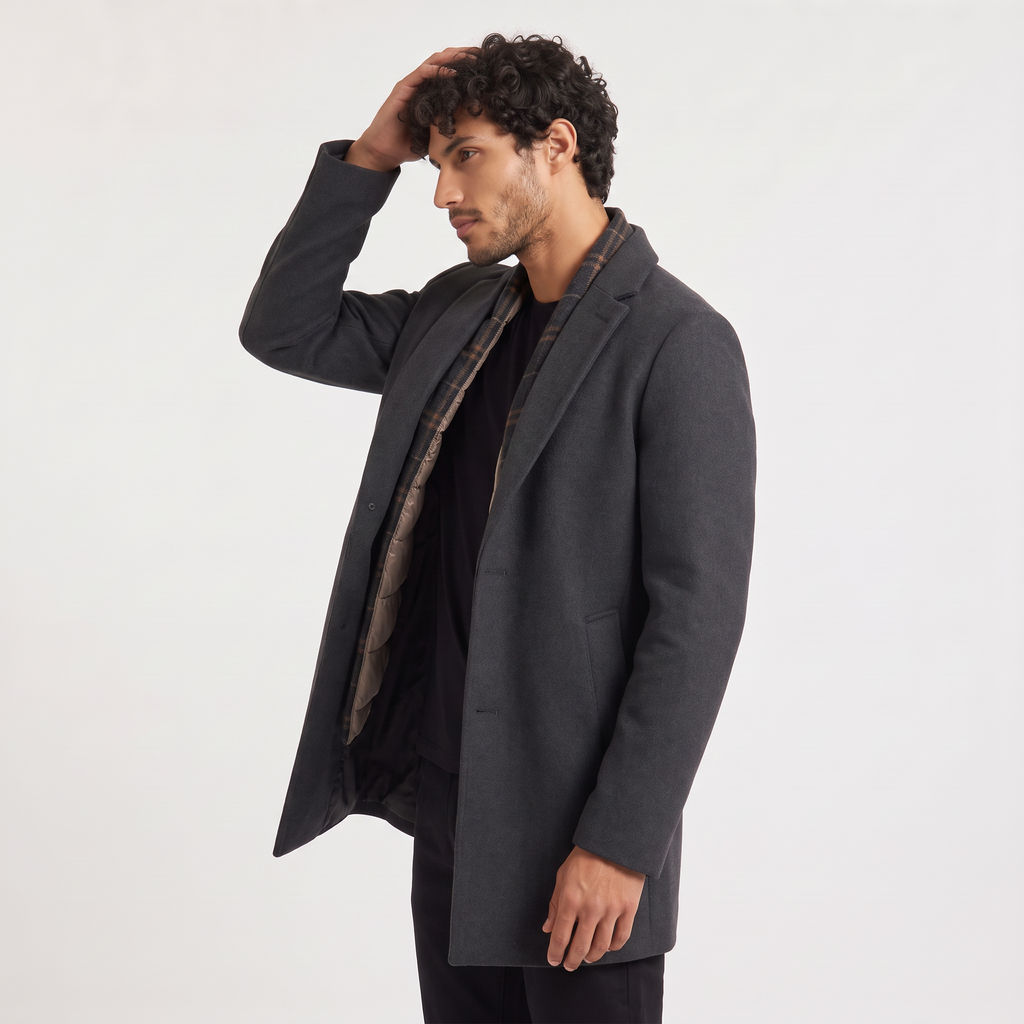 Men's Wool-Blend Single-Breasted Coat