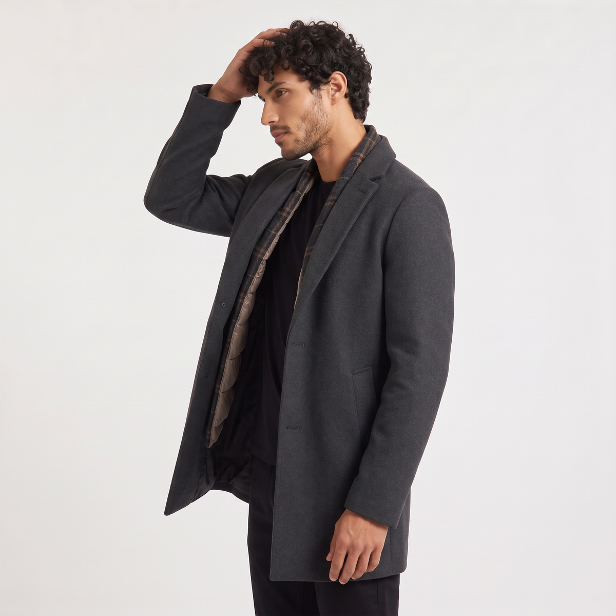 Men's Wool-Blend Single-Breasted Coat
