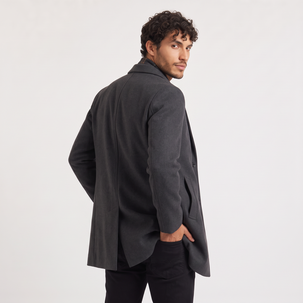 Men's Wool-Blend Single-Breasted Coat