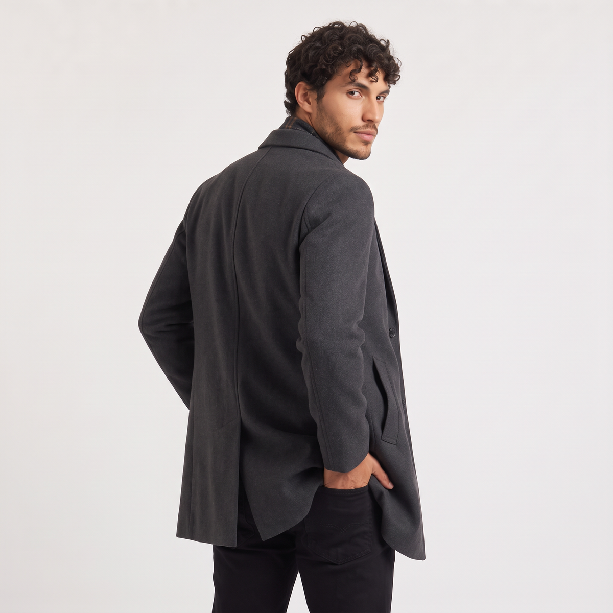 Men's Wool-Blend Single-Breasted Coat