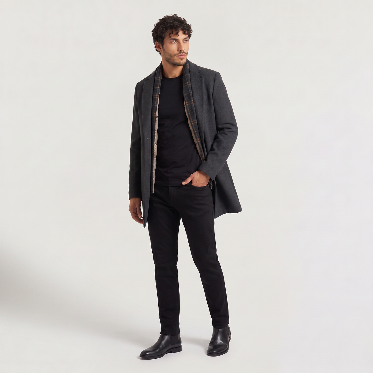 Men's Wool-Blend Single-Breasted Coat