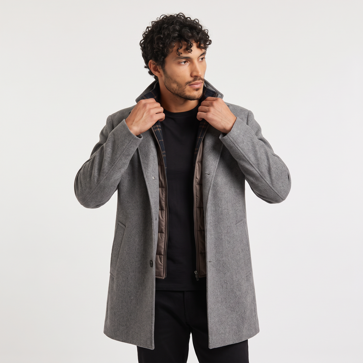 Men's Wool-Blend Single-Breasted Coat