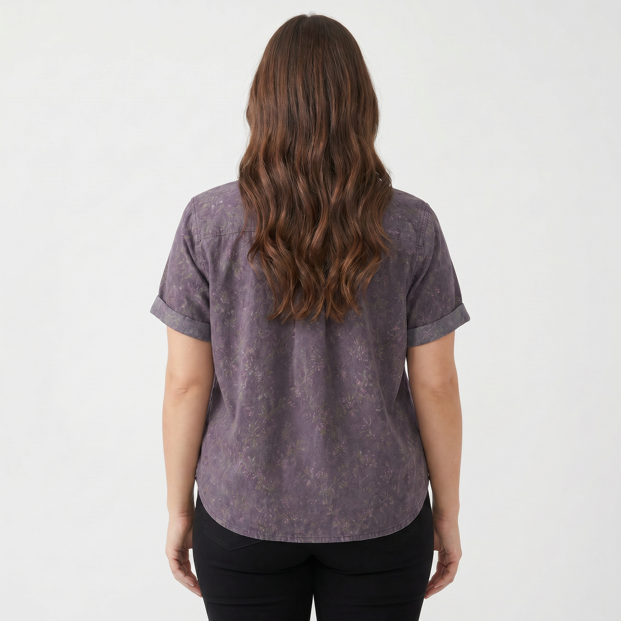 Women’s Floral Button Front Short Sleeve Blouse