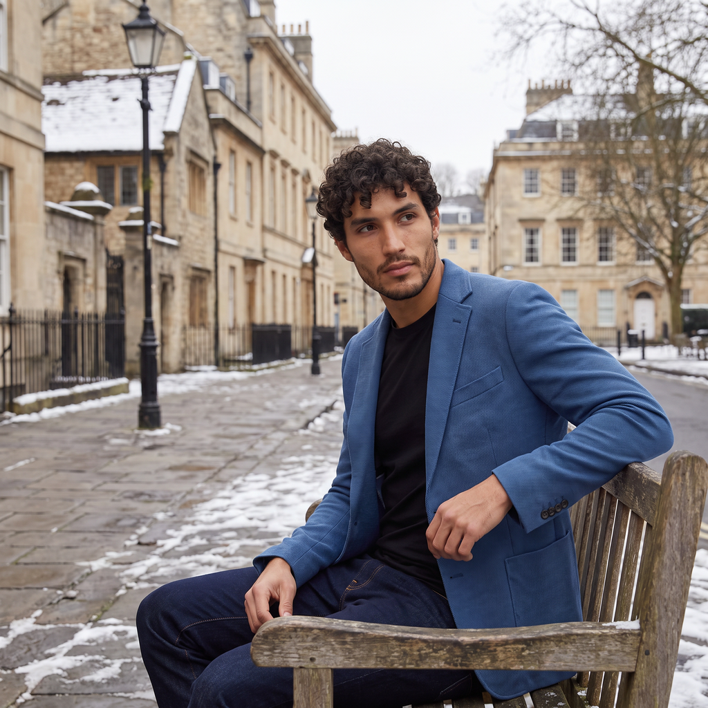Men's Tailored Knit Blazer - Smart Casual Wear
