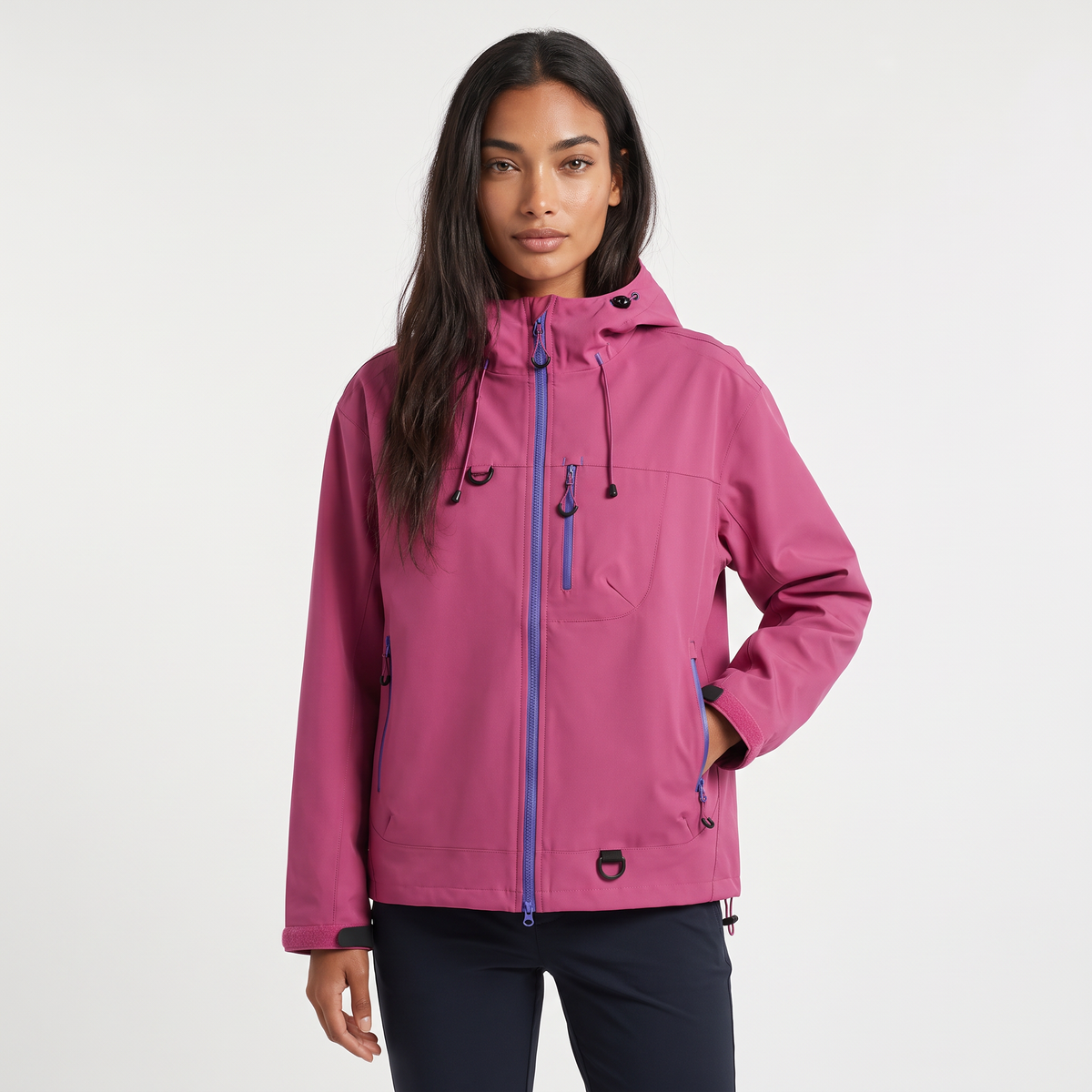 Women's Short Hooded Rain Jacket