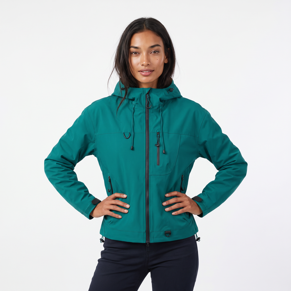 Women's Short Hooded Rain Jacket