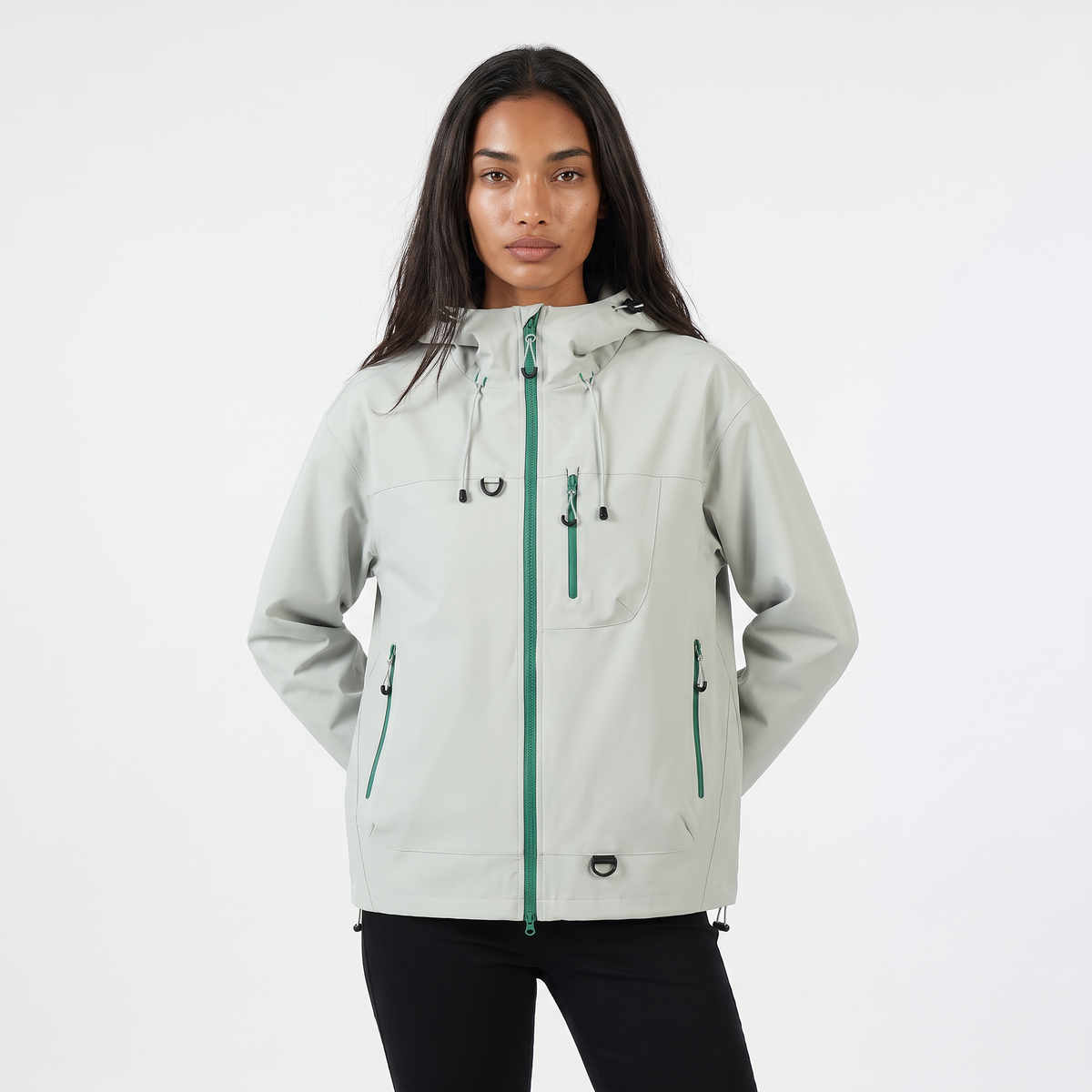 Women's Short Hooded Rain Jacket