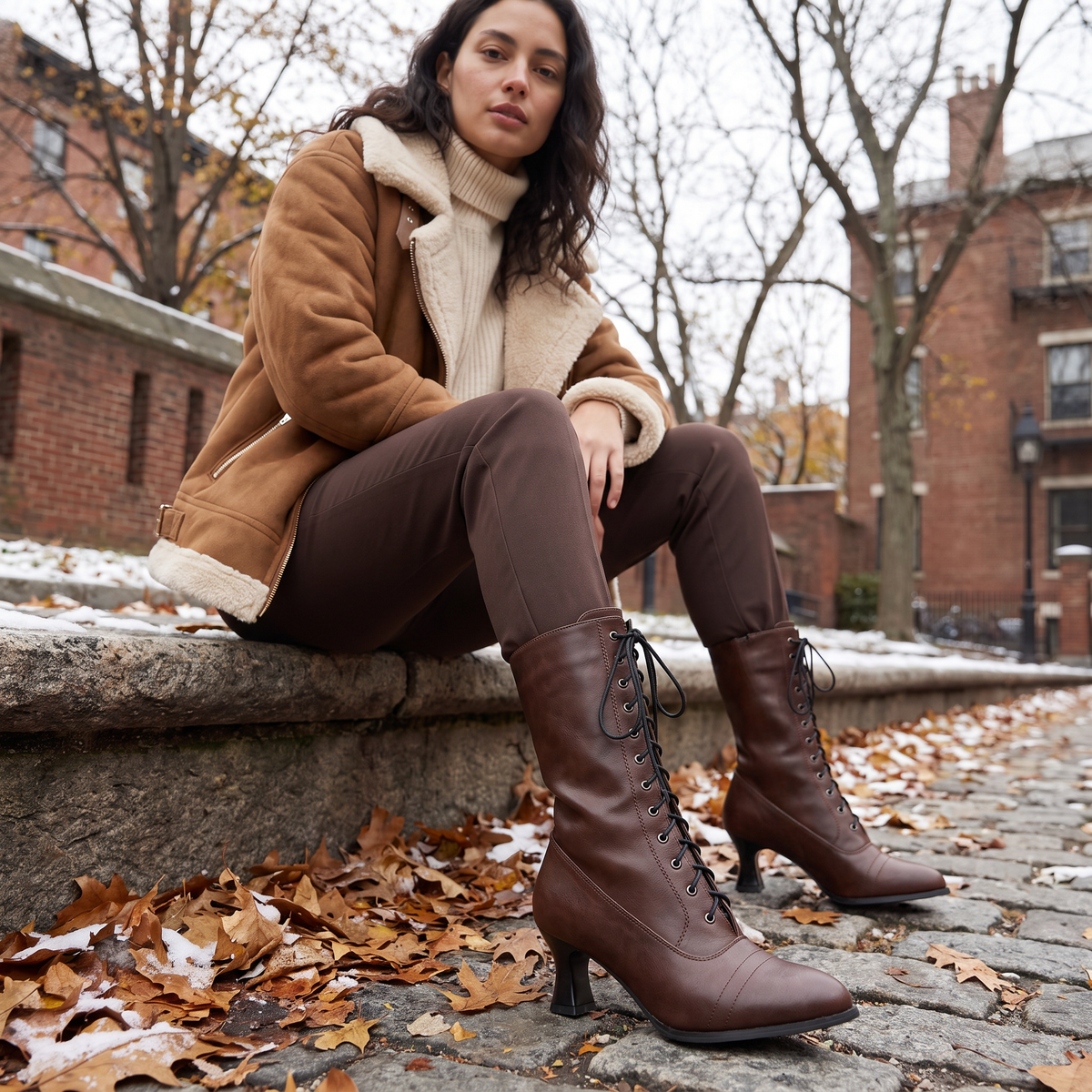 Women's Victorian Lace-Up Heeled Boots