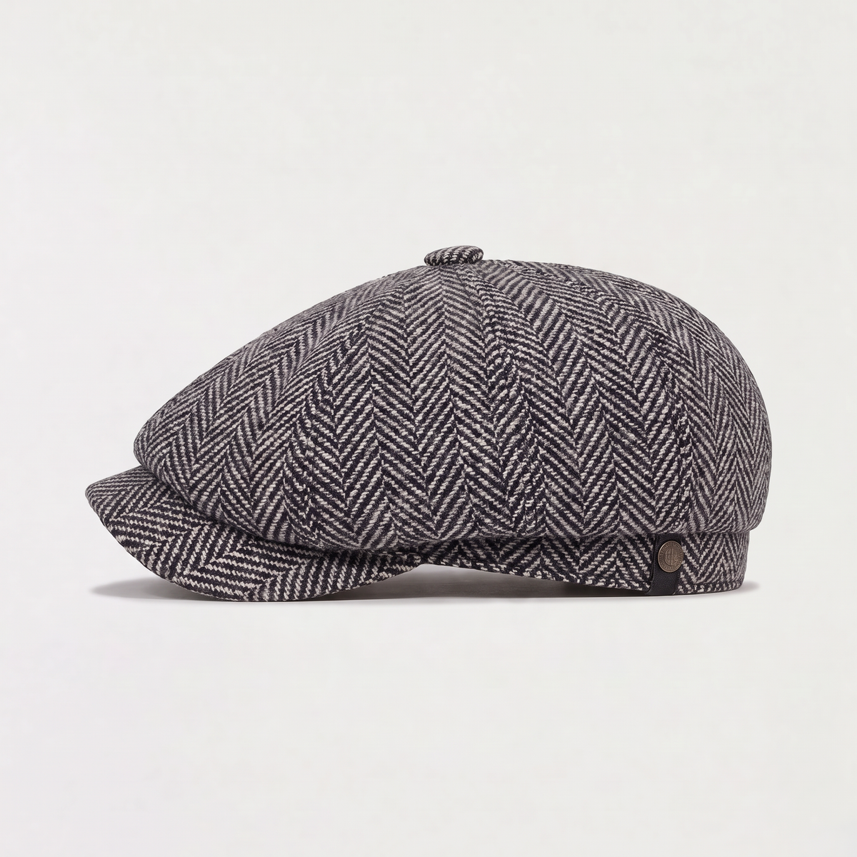 Men's Herringbone Bakersboy Panelled Crown Cap