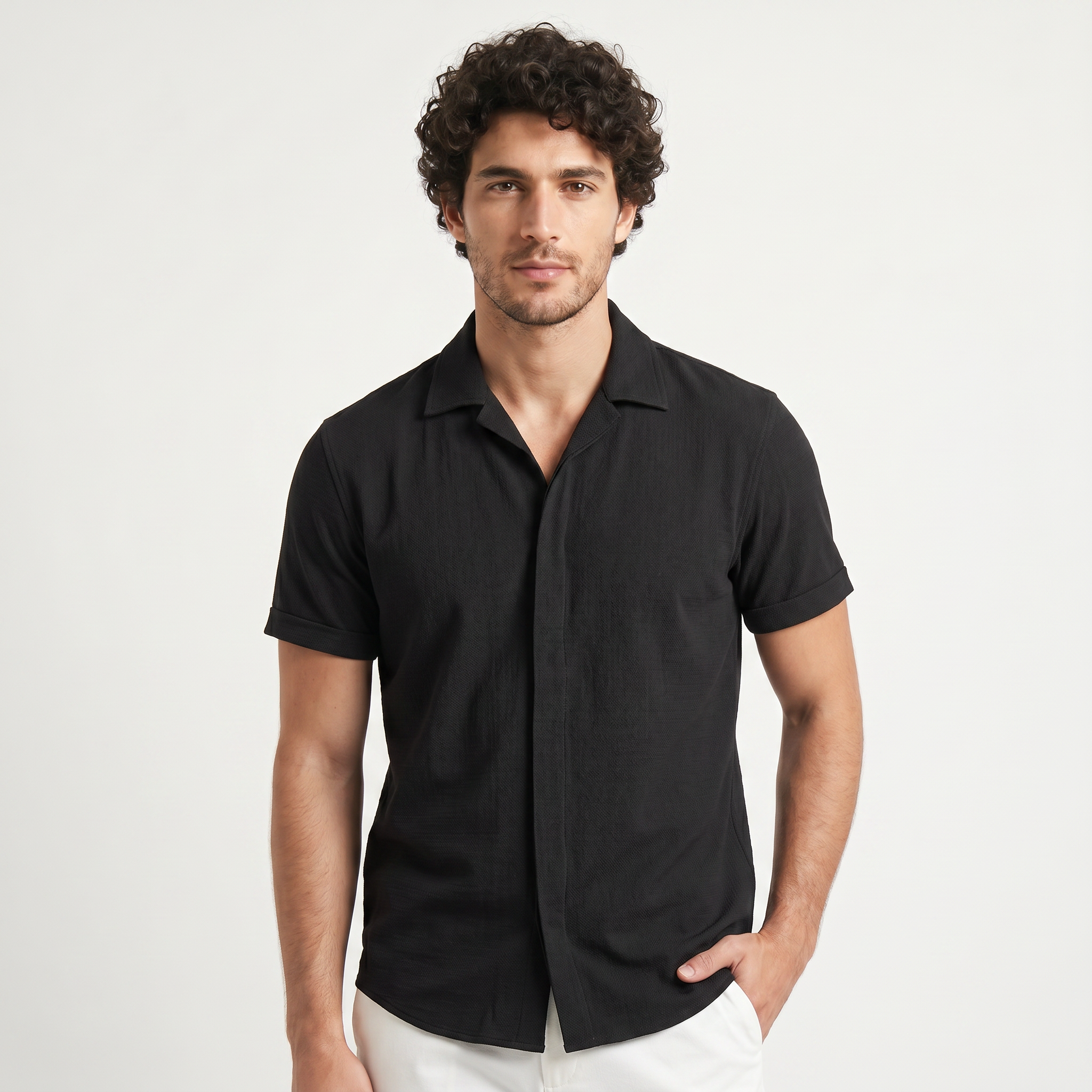 Men's Cotton Linen Short Sleeve Shirt