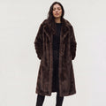 Women's Long Faux Fur Trench Coat
