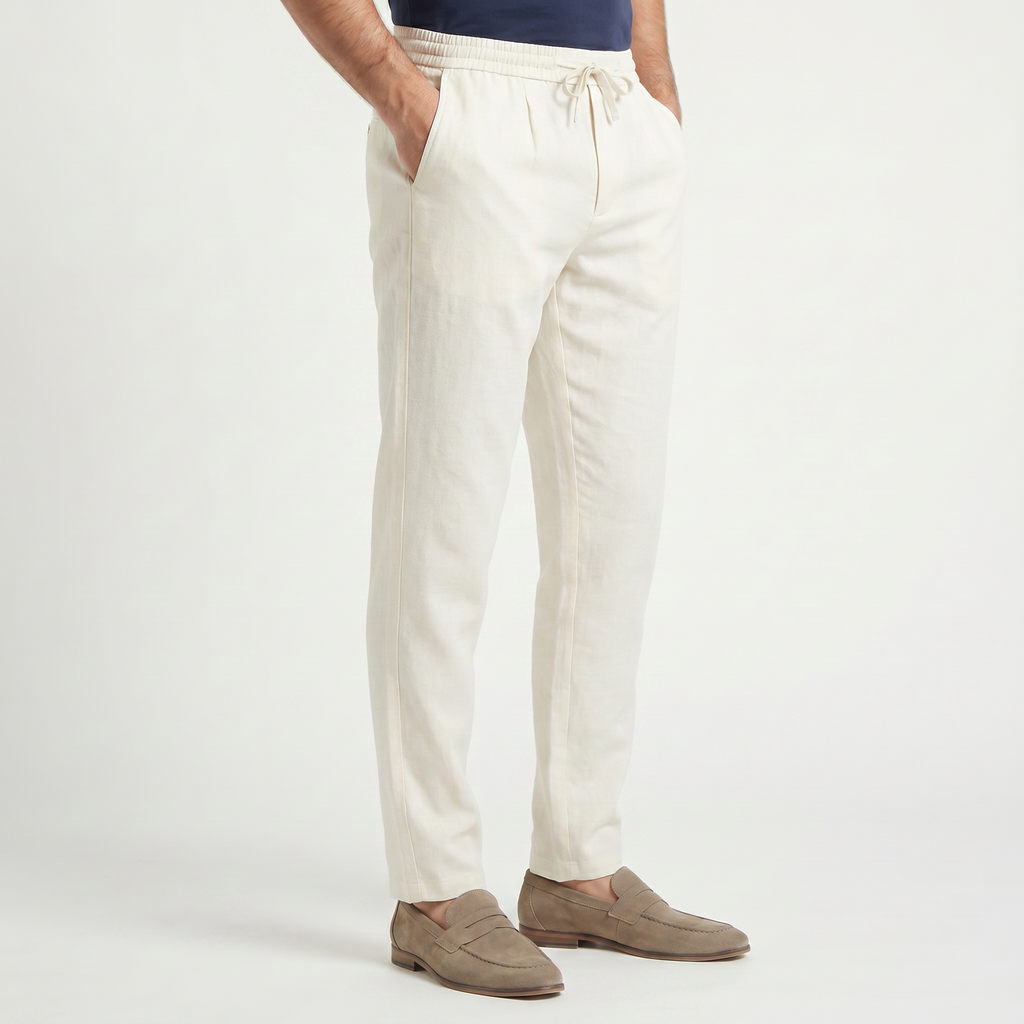 Men's Linen Drawstring Seaside Trousers