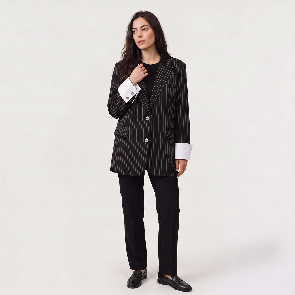 Women's Oversized Striped Blazer