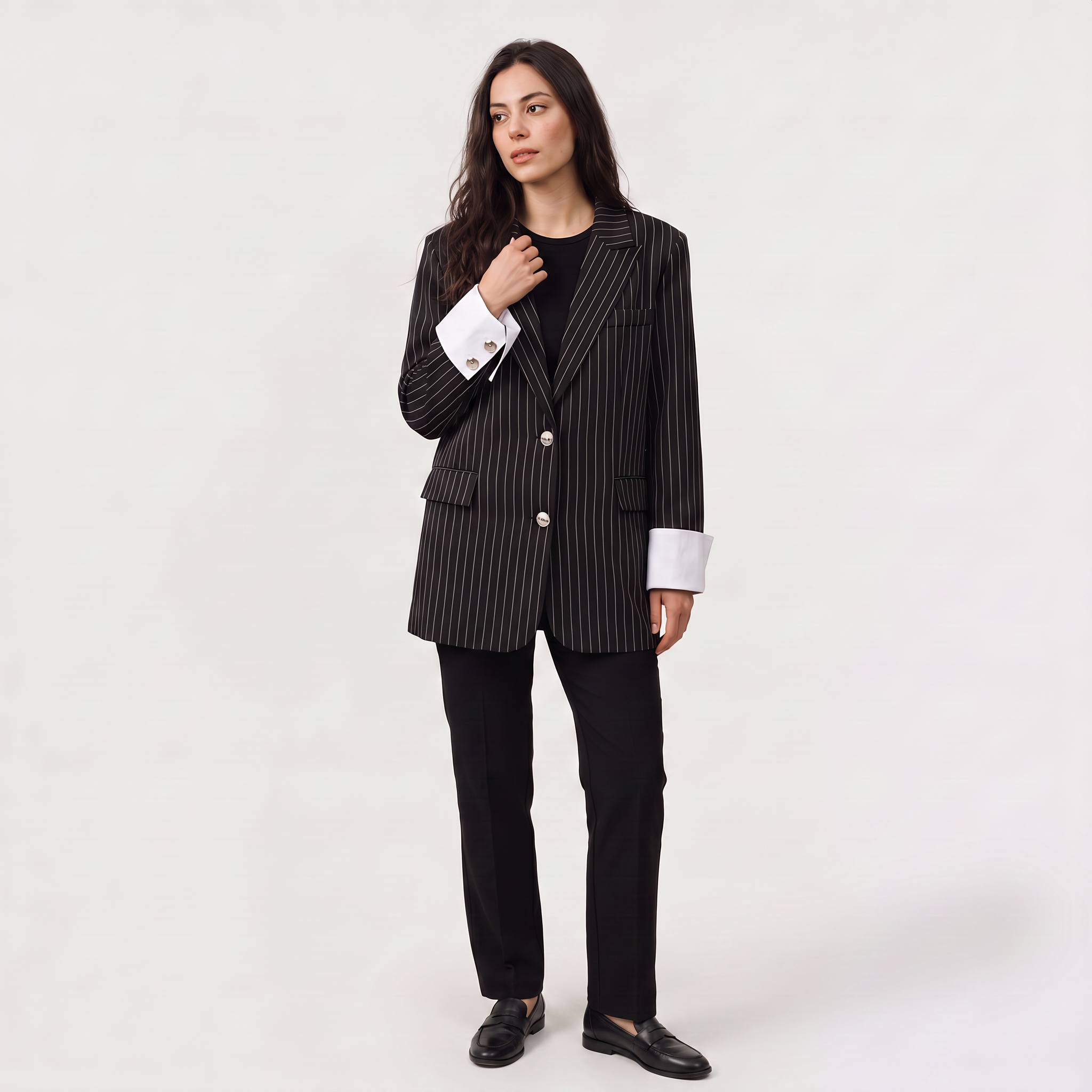 Women's Oversized Striped Blazer