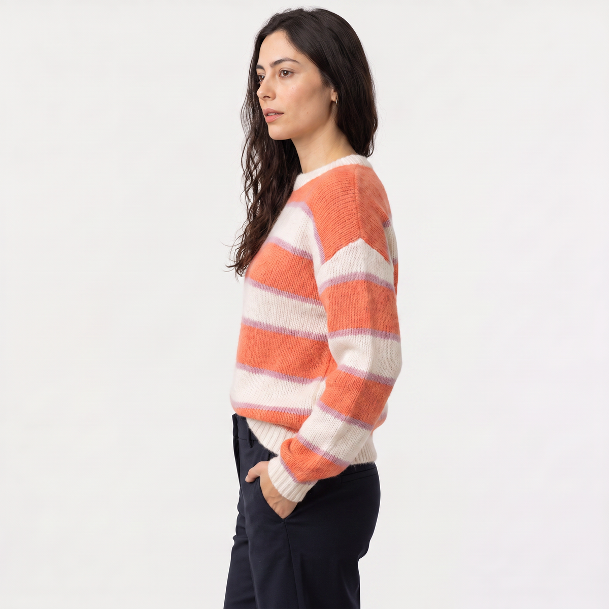 Women's Striped Knit Casual Jumper