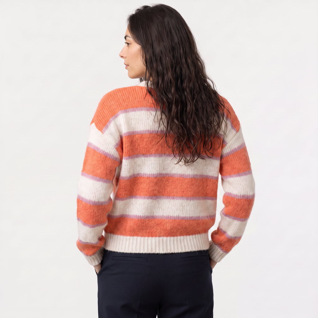 Women's Striped Knit Casual Jumper