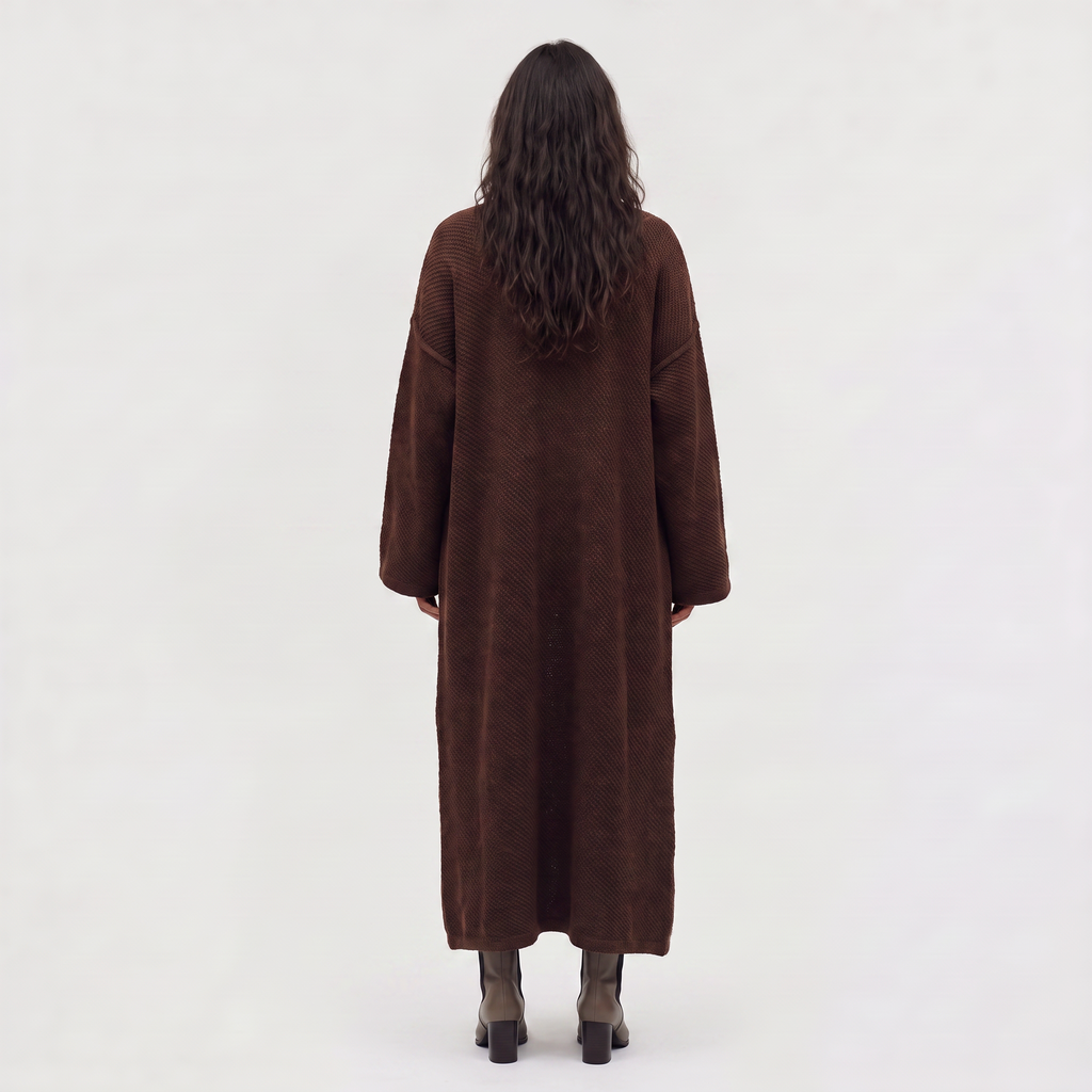 Women's Long Line Open-Front Knit Cardigan