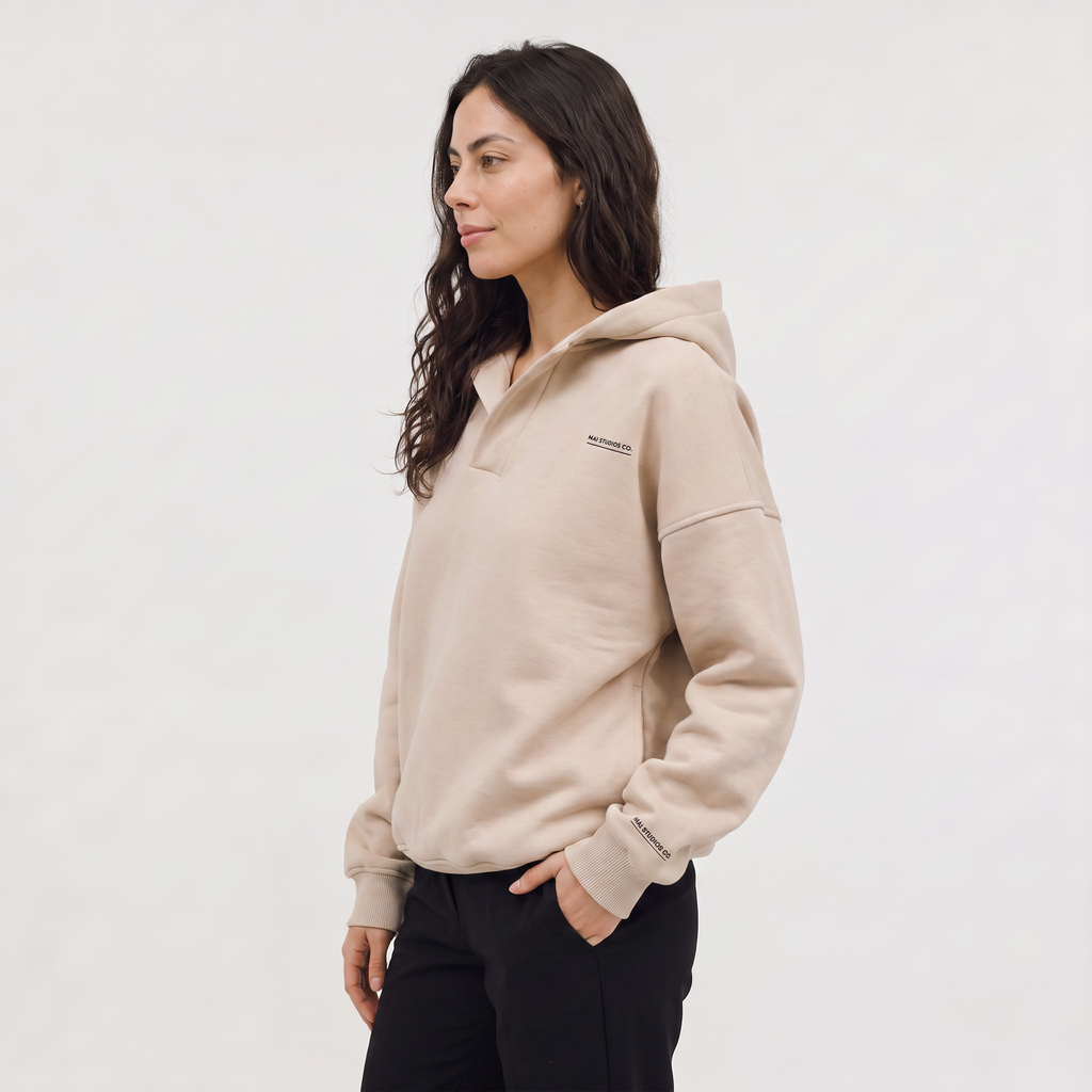 Women's Oversized V-Neck Jumper Hoodie