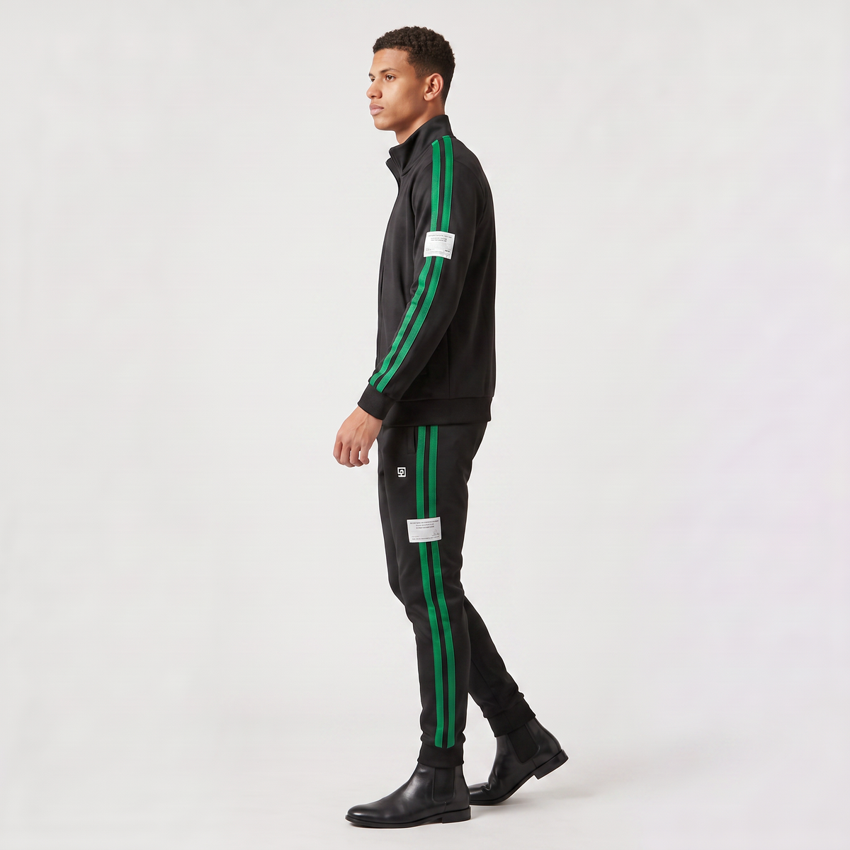 Men's Two-Piece Track Jacket and Drawstring Trousers Set