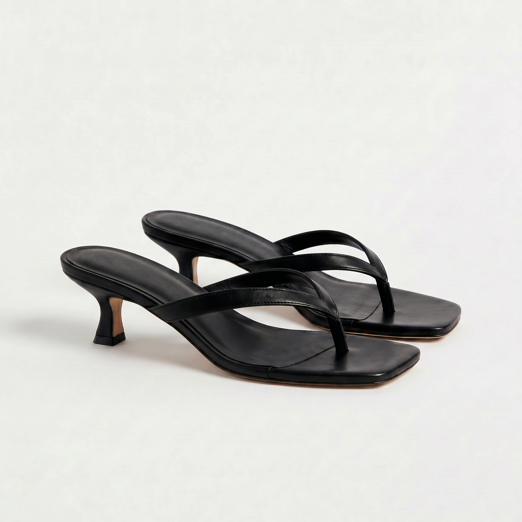 Women's Square Toe Kitten Heel Sandals