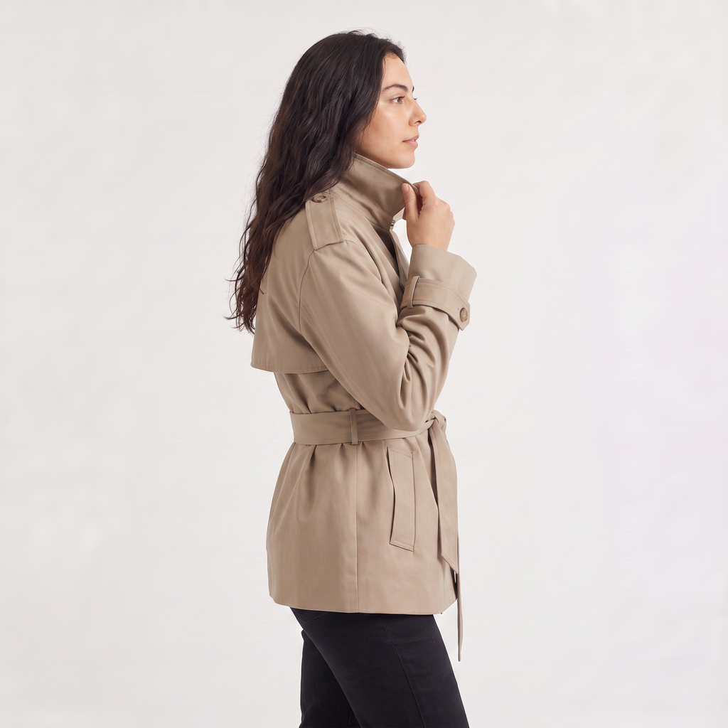 Women's Oversized Wool Blend Short Trench Coat