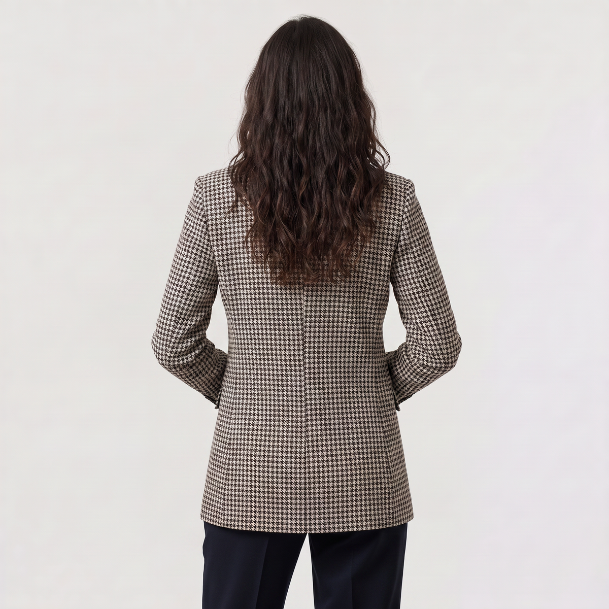 Women's Houndstooth Double-Breasted Blazer