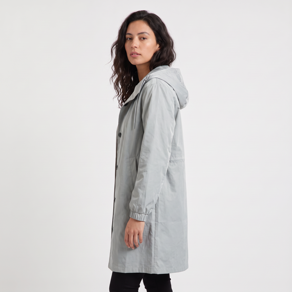 Women's Hooded Longline Raincoat