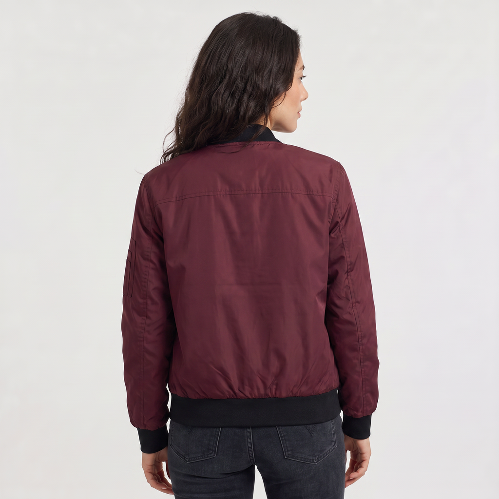 Women's Contrast Trim Bomber Jacket