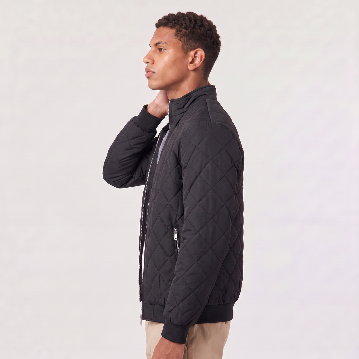Men's Fleece-Lined Quilted Relaxed Fit Jacket