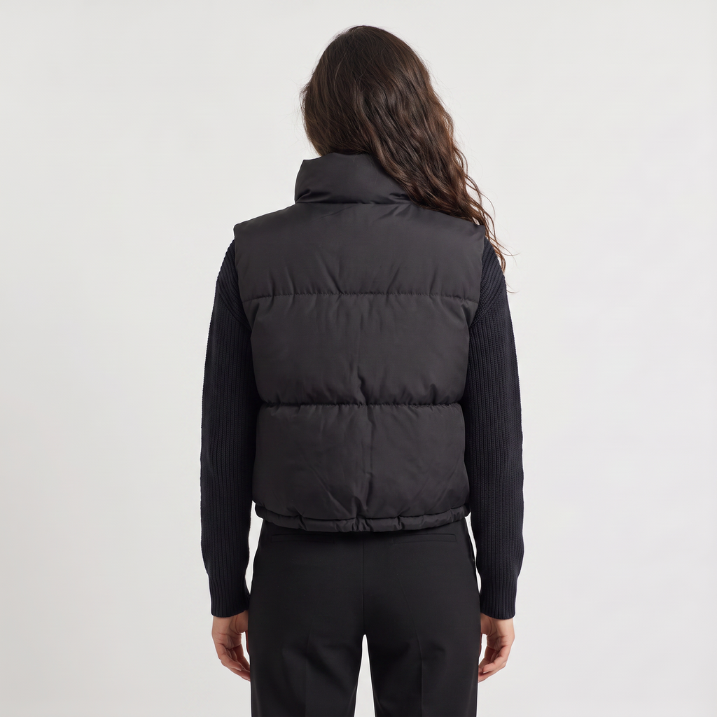 Women's Cropped Quilted Puffer Gilet