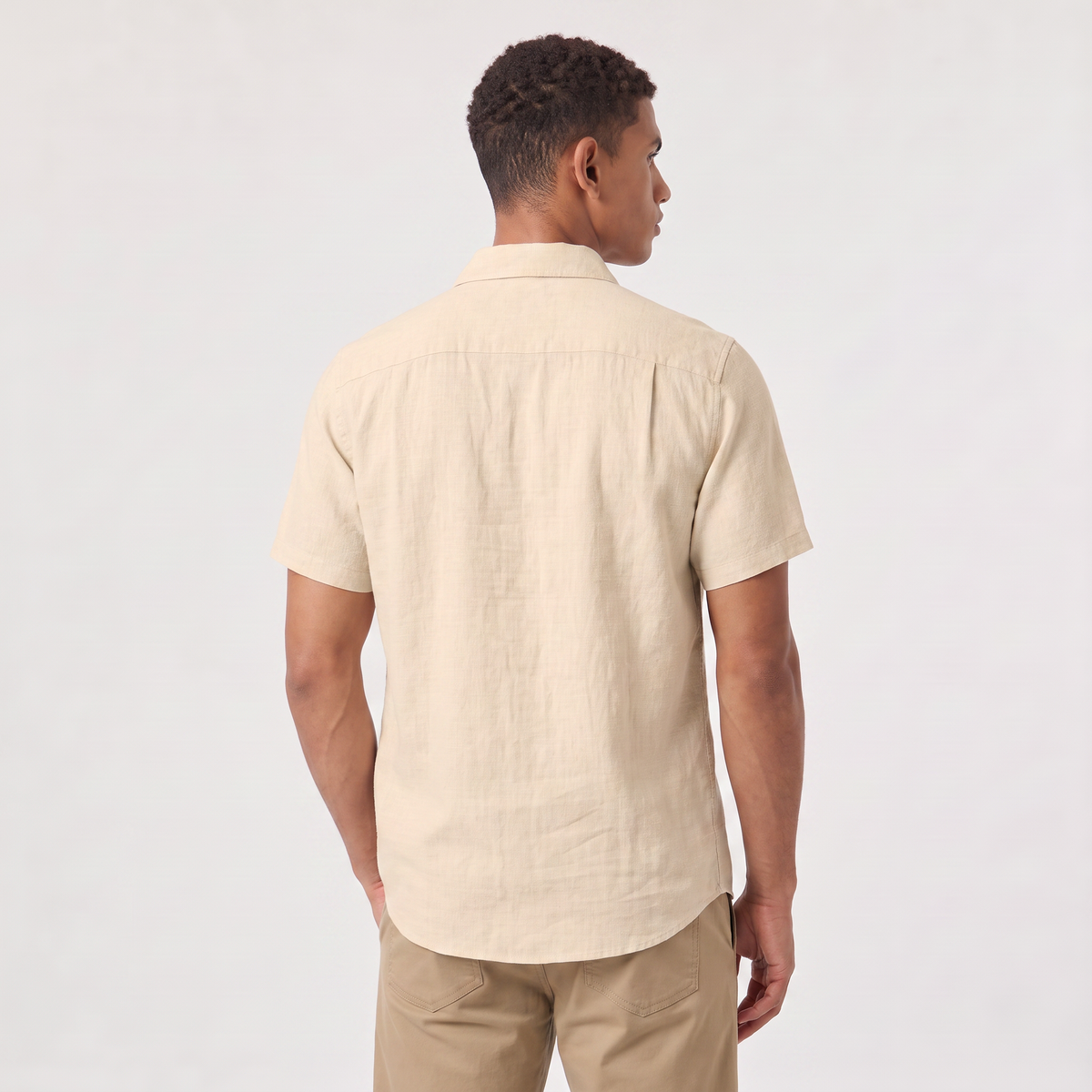 Men's Cotton Linen Short Sleeve Shirt