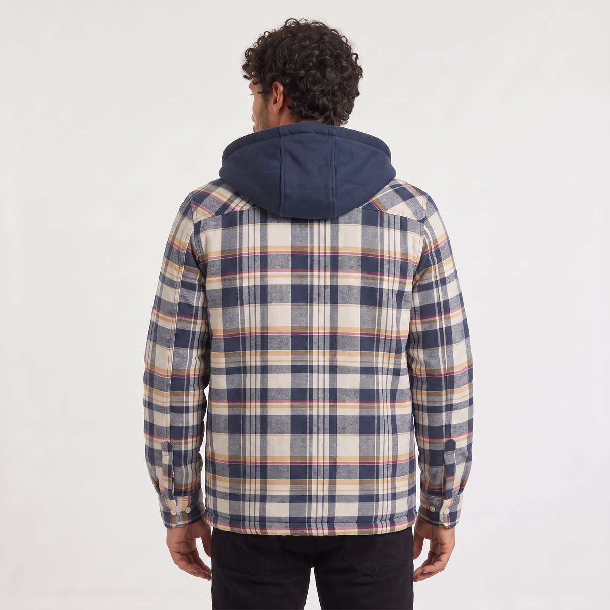 Men's Hooded Check Flannel Jacket
