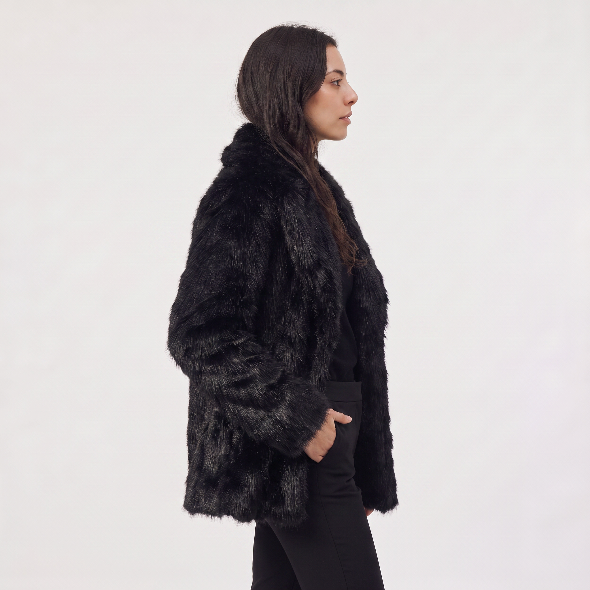Women's Longline Faux Fur Coat