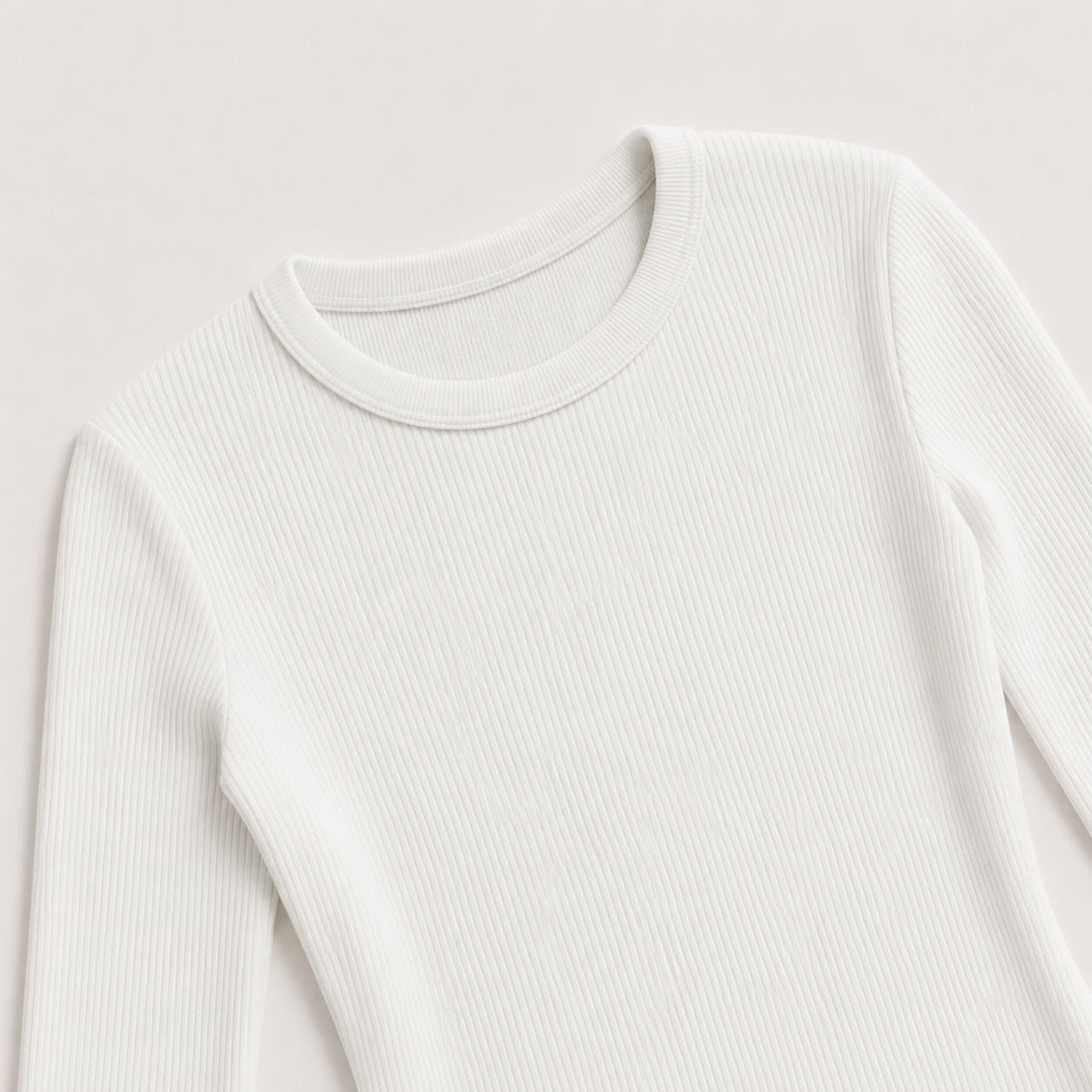 Women's Ribbed Crew Neck Long Sleeve Top