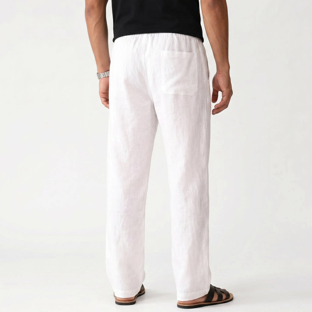 Men's Drawstring Waist Straight-Leg Trousers