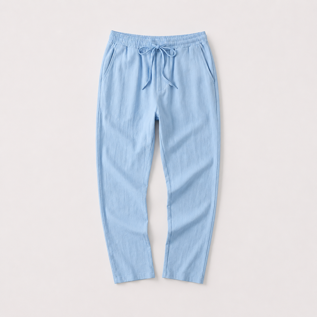 Men's Pleated Drawstring Tapered Trousers