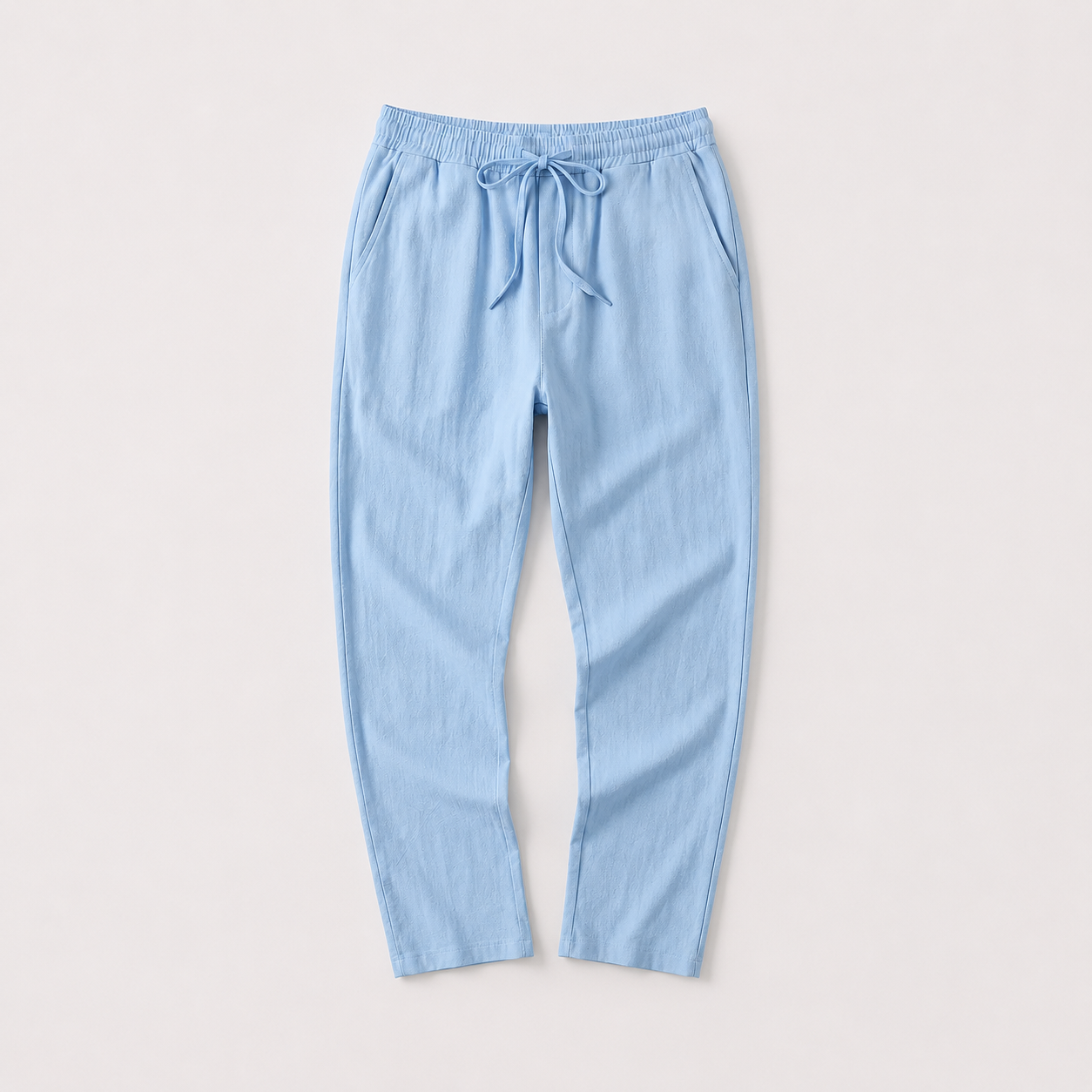 Men's Pleated Drawstring Tapered Trousers